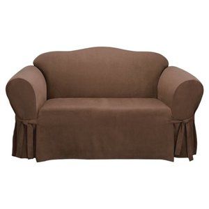Sure Fit Soft Suede 1pc Sofa Slipcover chocolate